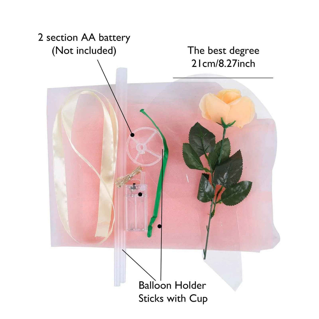 LED Rose Balloon Bouquet Luminous Bobo Ball Valentine Birthday Gift DIY Kit