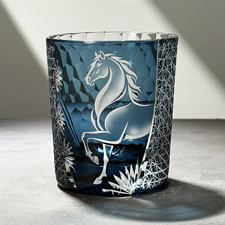Edo Kiriko Handcrafted Steed Crystal Whisky Glass