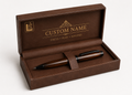 Luxury Walnut Wood Pen Gift Set with Premium Brown Presentation Box
