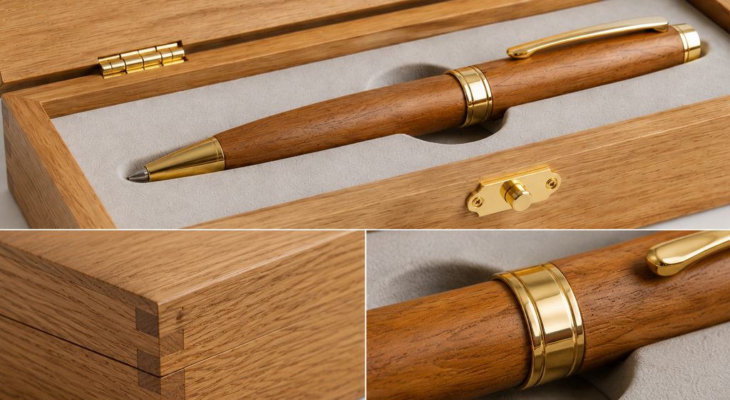 Luxury Wooden Pen Gift Set with Engraved Presentation Box