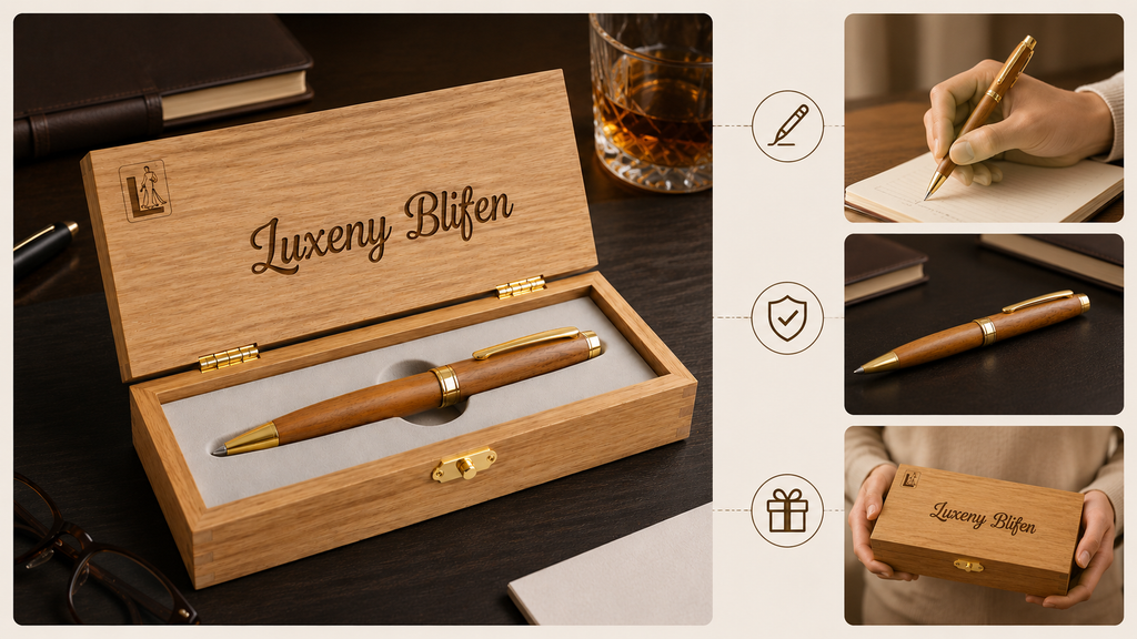 Luxury Wooden Pen Gift Set with Engraved Presentation Box