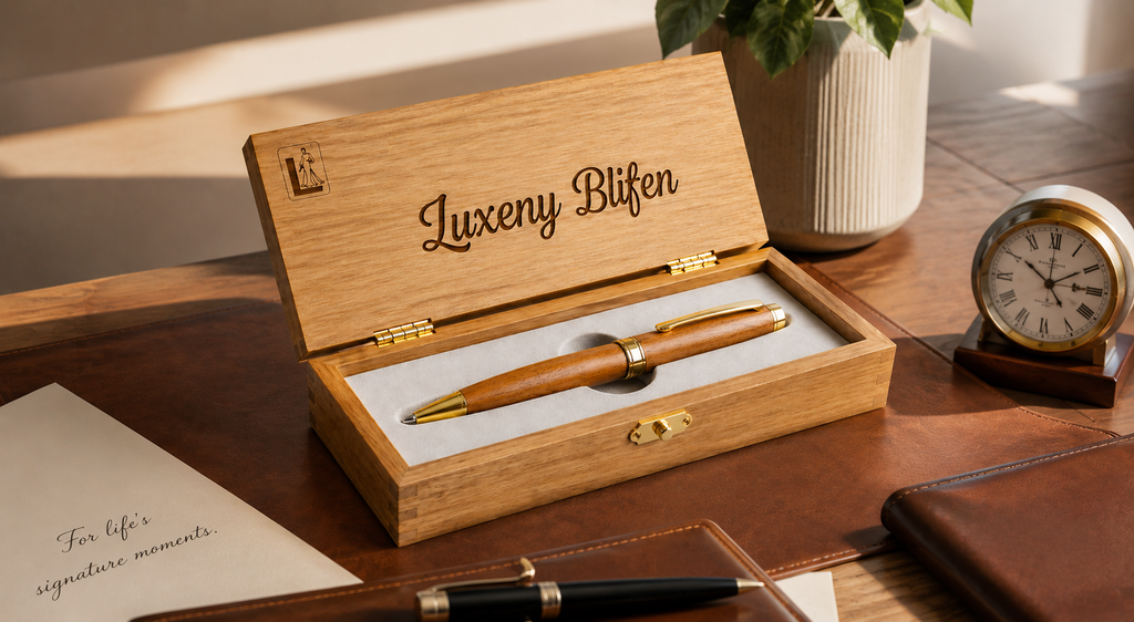 Luxury Wooden Pen Gift Set with Engraved Presentation Box