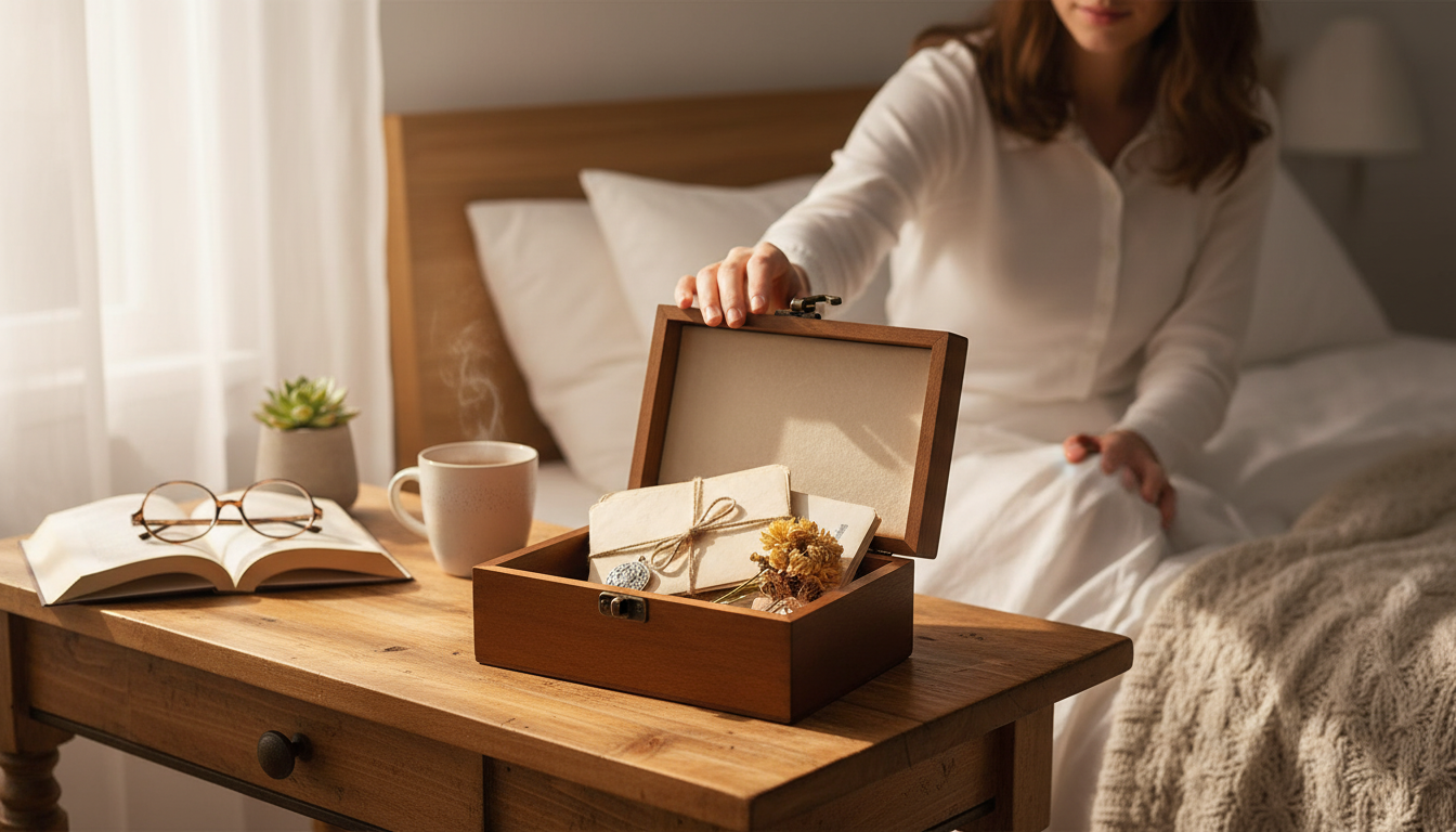 Personalised Wooden Keepsake Box with Engraved Design