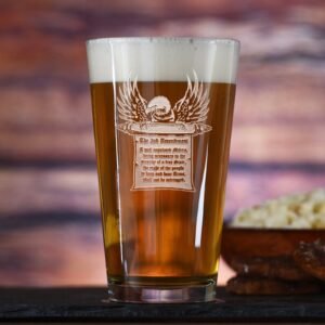 2nd Amendment Gun Rights, Pint Pub Beer Glass
